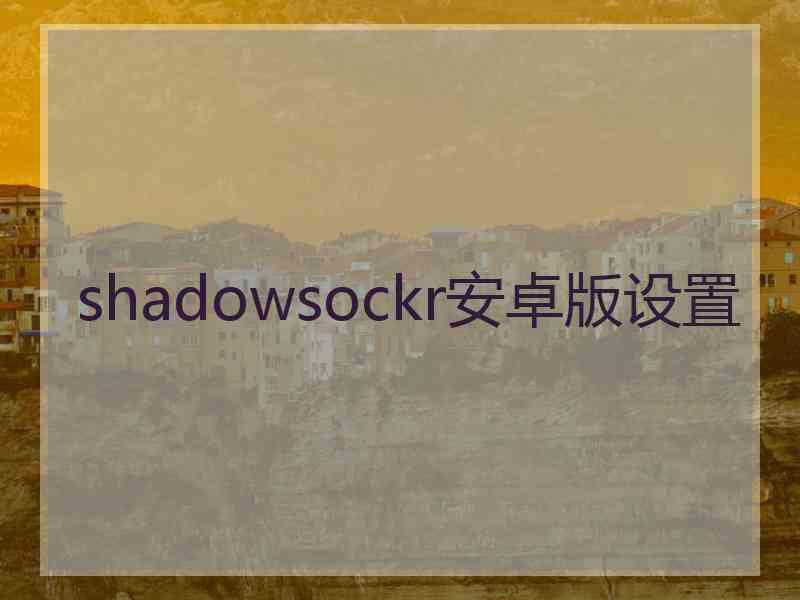 shadowsockr安卓版设置