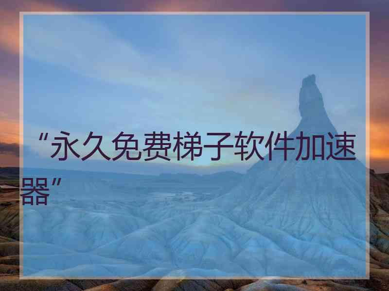 “永久免费梯子软件加速器”