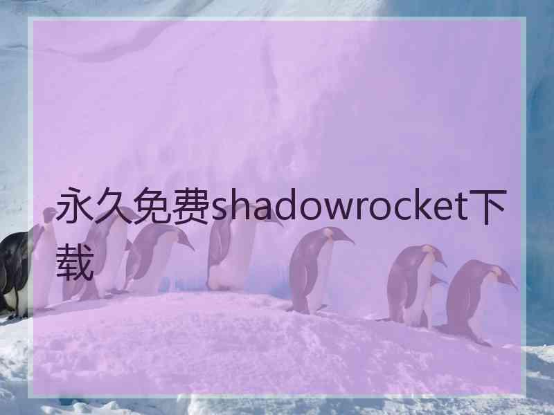 永久免费shadowrocket下载