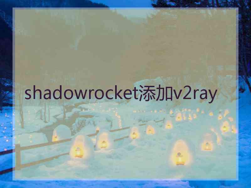 shadowrocket添加v2ray