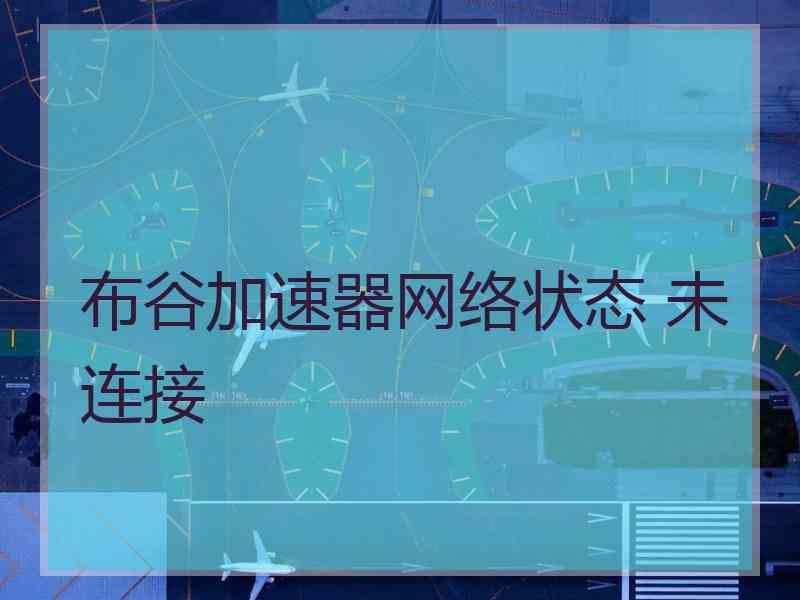 布谷加速器网络状态 未连接