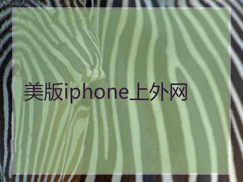 美版iphone上外网