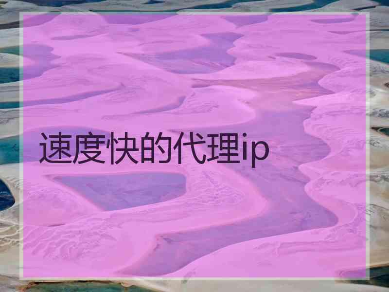 速度快的代理ip