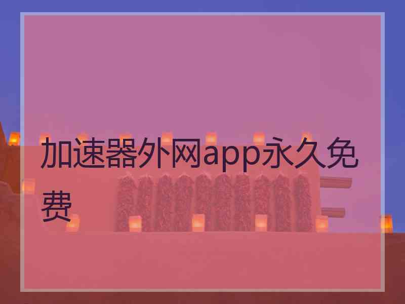 加速器外网app永久免费