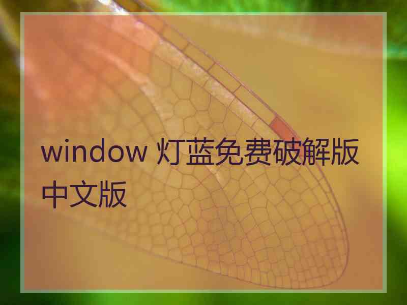 window 灯蓝免费破解版中文版