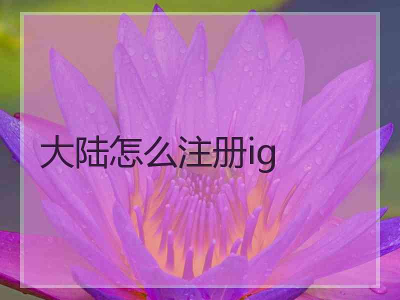 大陆怎么注册ig