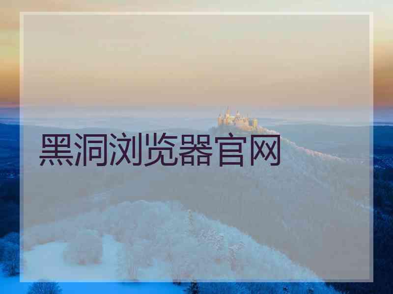 黑洞浏览器官网