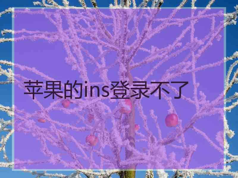 苹果的ins登录不了