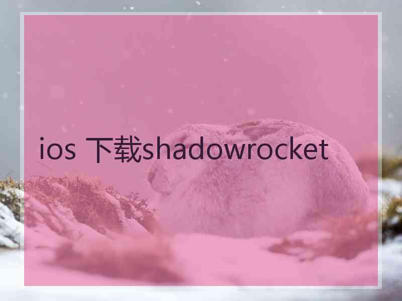 ios 下载shadowrocket