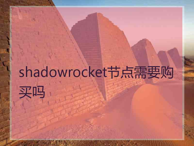 shadowrocket节点需要购买吗