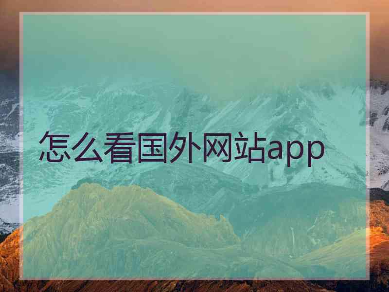 怎么看国外网站app