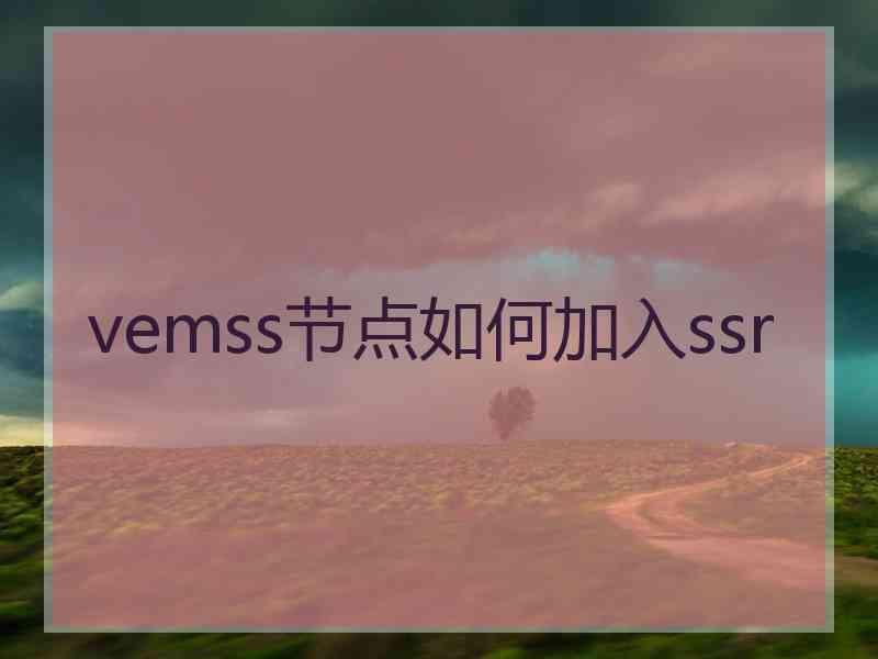 vemss节点如何加入ssr