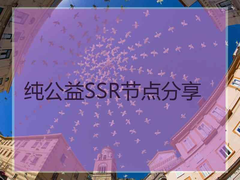 纯公益SSR节点分享