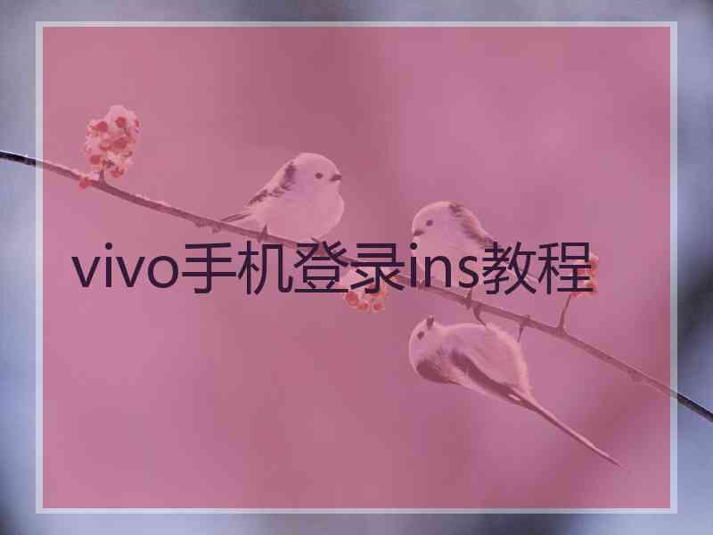 vivo手机登录ins教程