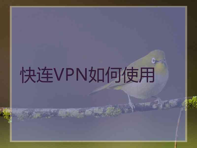 快连VPN如何使用