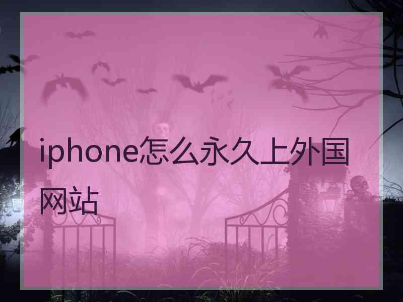 iphone怎么永久上外国网站