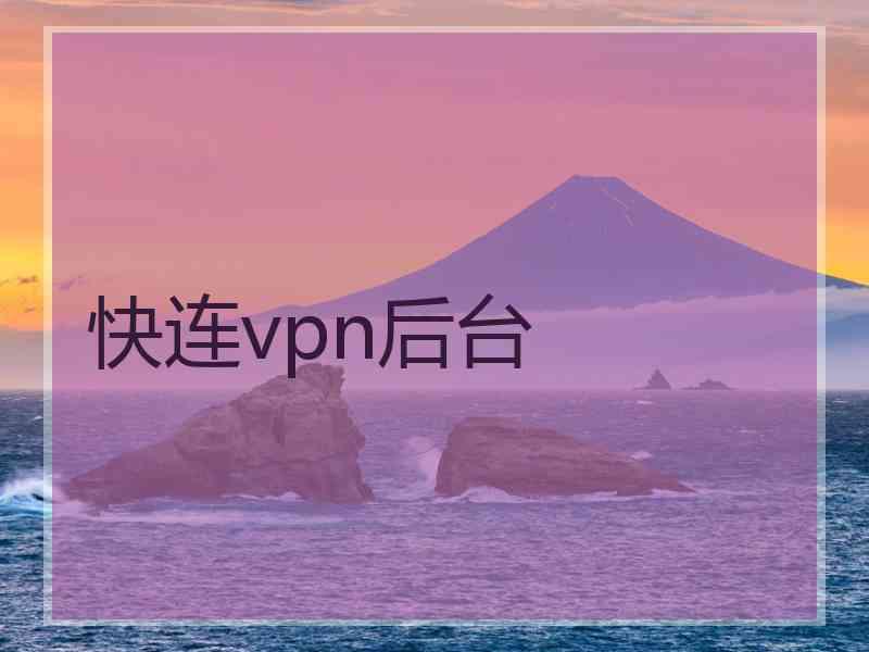 快连vpn后台