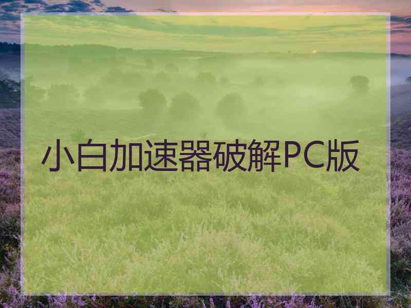 小白加速器破解PC版