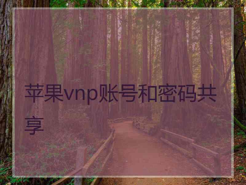 苹果vnp账号和密码共享