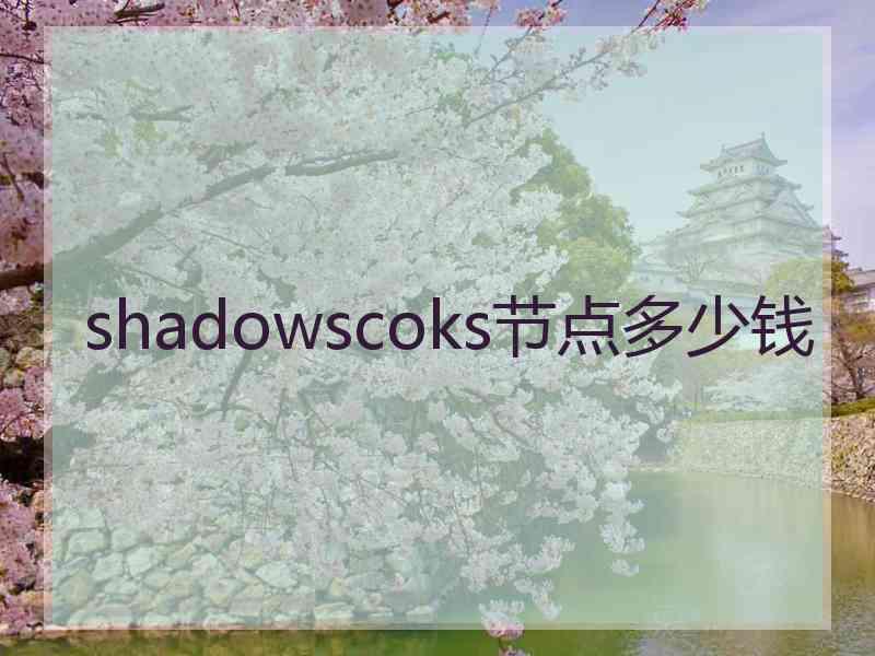 shadowscoks节点多少钱