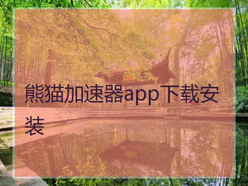 熊猫加速器app下载安装