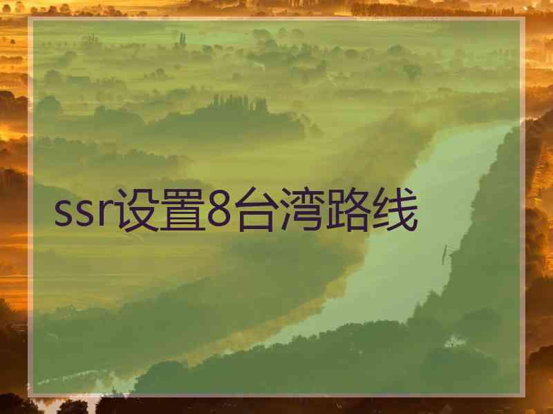 ssr设置8台湾路线