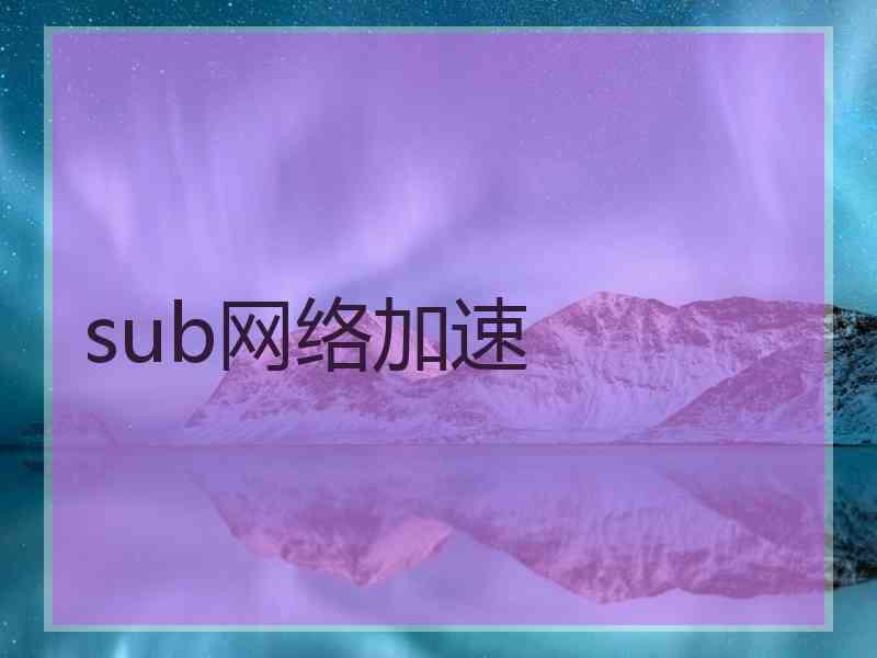 sub网络加速