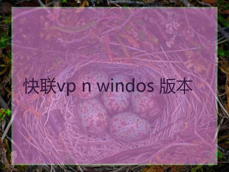 快联vp n windos 版本