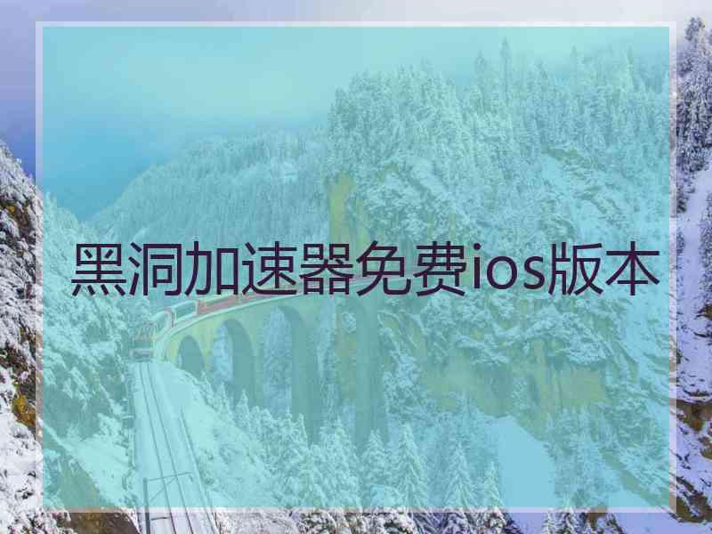 黑洞加速器免费ios版本