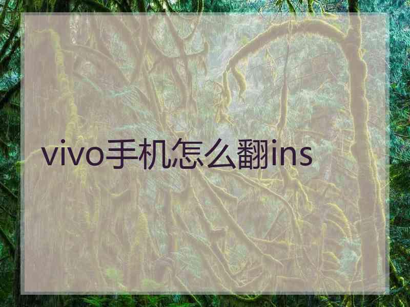 vivo手机怎么翻ins